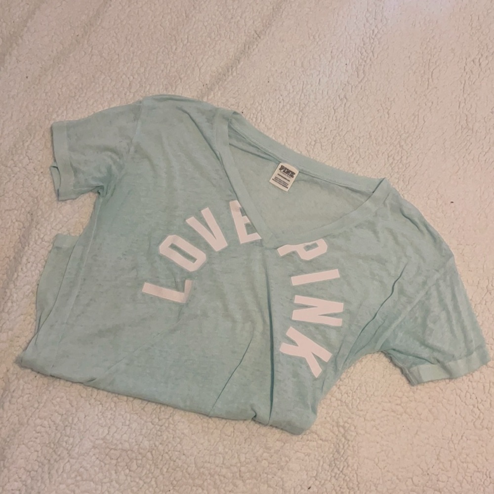 PINK V neck tee or pajama top Size XS